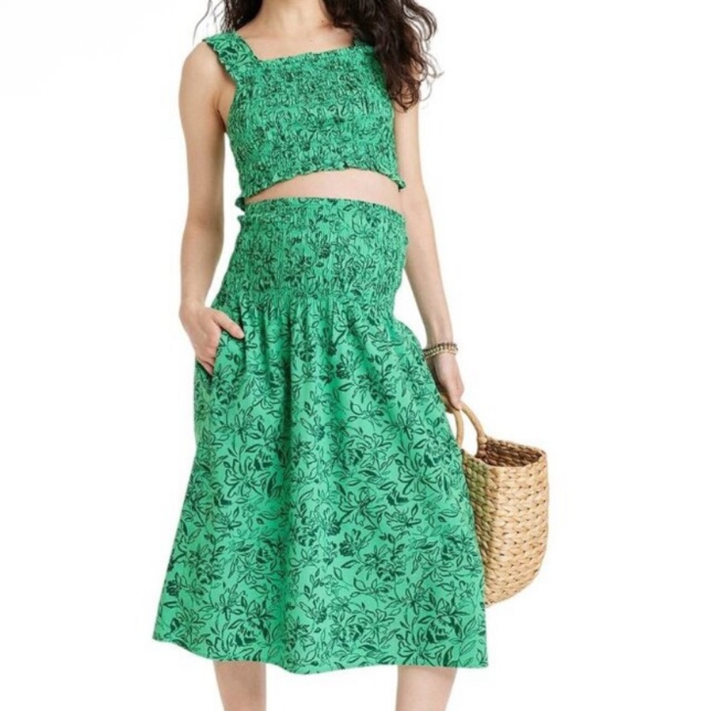 Green Floral maternity skirt and skirt set